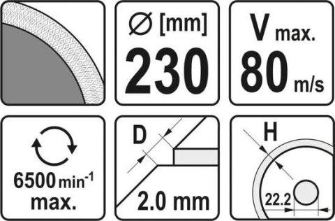 TARCZA DIAMENTOWA 230MM DO CERAMIKI YT-59975 YATO TARCZA DIAMENTOWA 230MM DO CERAMIKI YT-59975 YATO