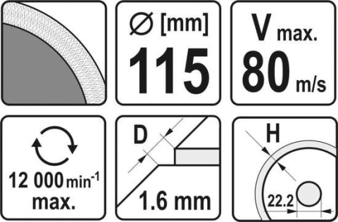 TARCZA DIAMENTOWA 115MM DO CERAMIKI YT-59971 YATO TARCZA DIAMENTOWA 115MM DO CERAMIKI YT-59971 YATO