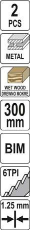 BRZESZCZOTY BIM 300MM 6TPI 2SZT YT-33935 YATO BRZESZCZOTY BIM 300MM 6TPI 2SZT YT-33935 YATO