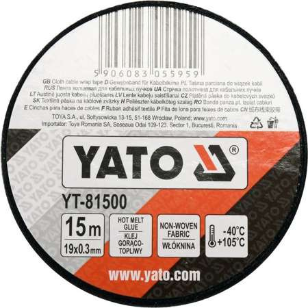 TAŚMA PARCIANA DO WIĄZEK KABLI 15M 19MM YT-81500 YATO TAŚMA PARCIANA DO WIĄZEK KABLI 15M 19MM YT-81500 YATO