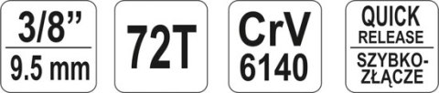 GRZECHOTKA WYGIĘTA 3/8cal YT-0731 YATO GRZECHOTKA WYGIĘTA 3/8cal YT-0731 YATO
