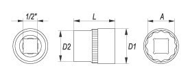 NASADKA 23MM 1/2" 12-KĄT. CV KRÓTKA YT-1285 YATO NASADKA 23MM 1/2" 12-KĄT. CV KRÓTKA YT-1285 YATO