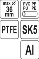 OBCINAK DO RUR PCV 36MM PTFE YT-22270 YATO