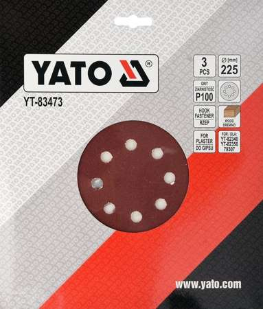 PAPIER ŚCIERNY NA RZEP 225MM P100 YT-83473 YATO PAPIER ŚCIERNY NA RZEP 225MM P100 YT-83473 YATO