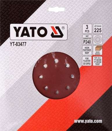 PAPIER ŚCIERNY NA RZEP 225MM P240 YT-83477 YATO PAPIER ŚCIERNY NA RZEP 225MM P240 YT-83477 YATO