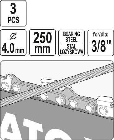 PILNIK OKRĄGŁY DO ŁAŃCUCHÓW 4,0MM 3SZT YT-85025 YATO PILNIK OKRĄGŁY DO ŁAŃCUCHÓW 4,0MM 3SZT YT-85025 YATO