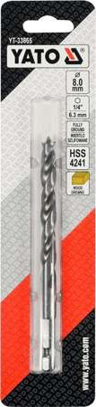 WIERTŁO DO DREWNA SPIRALNE 8MM HEX YT-33865 YATO WIERTŁO DO DREWNA SPIRALNE 8MM HEX YT-33865 YATO
