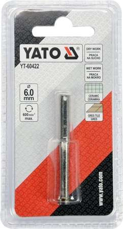 WIERTŁO DO GRESU 6MM YT-60422 YATO WIERTŁO DO GRESU 6MM YT-60422 YATO