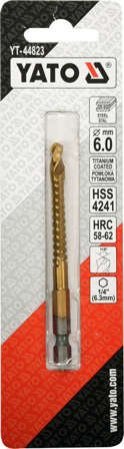 WIERTŁO FREZ DO METALU 6,0MM HSS-TiN HEX YT-44823 WIERTŁO FREZ DO METALU 6,0MM HSS-TiN HEX YT-44823