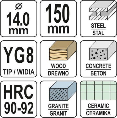 WIERTŁO UNIWERSALNE 14MM X 150MM YT-43948 YATO WIERTŁO UNIWERSALNE 14MM X 150MM YT-43948 YATO