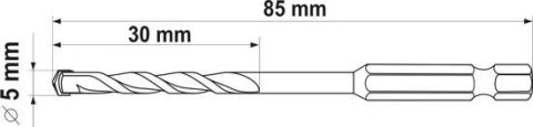 WIERTŁO UNIWERSALNE 5,0MM HEX YT-44782 YATO WIERTŁO UNIWERSALNE 5,0MM HEX YT-44782 YATO