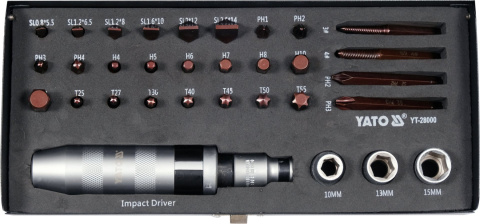 ZESTAW WKRĘTAK UDAROWY Z KOŃCÓWKA 32SZT. YATO