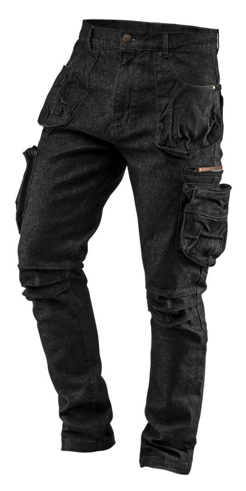 Spodnie robocze 5-kieszeniowe DENIM, czarne, M