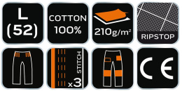 Spodnie robocze Neo Garage L, 100% bawełna rip stop