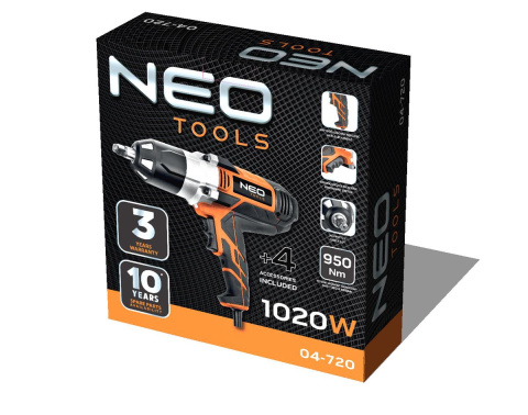 Klucz udarowy 1020W, 950 Nm 04-720 Neo Klucz udarowy 1020W, 950 Nm 04-720 Neo
