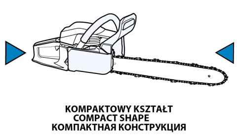 Pilarka łańcuchowa spalinowa 2kW (2.7KM), prowadnica 16" Pilarka łańcuchowa spalinowa 2kW (2.7KM), prowadnica 16"