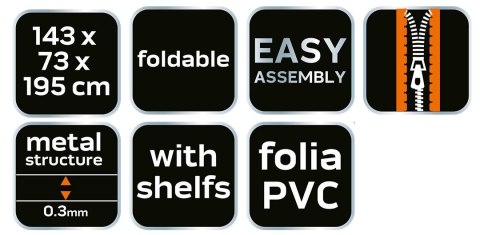 Szklarnia 143 x 73 x 195 cm, folia PVC Szklarnia 143 x 73 x 195 cm, folia PVC