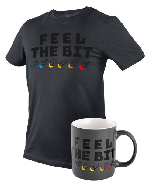 T-shirt z nadrukiem, FEEL THE BIT, rozmiar L T-shirt z nadrukiem, FEEL THE BIT, rozmiar L