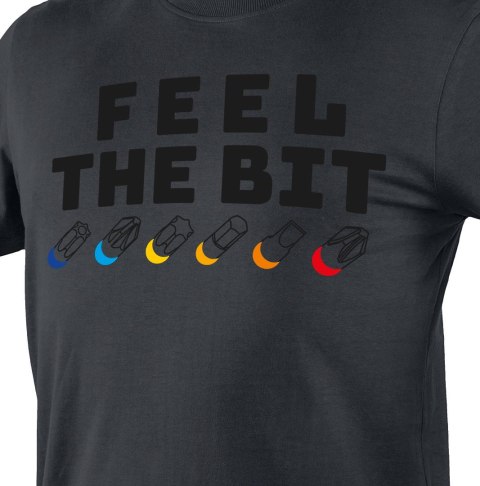 T-shirt z nadrukiem, FEEL THE BIT, rozmiar L T-shirt z nadrukiem, FEEL THE BIT, rozmiar L
