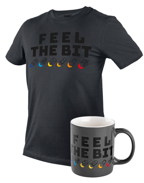 T-shirt z nadrukiem, FEEL THE BIT, rozmiar M T-shirt z nadrukiem, FEEL THE BIT, rozmiar M